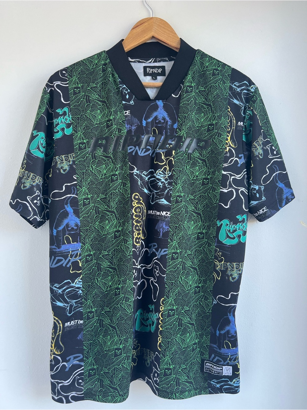 RIPNDIP Goalaso Mens Nylon Soccer Jersey Size Large Skateboarding